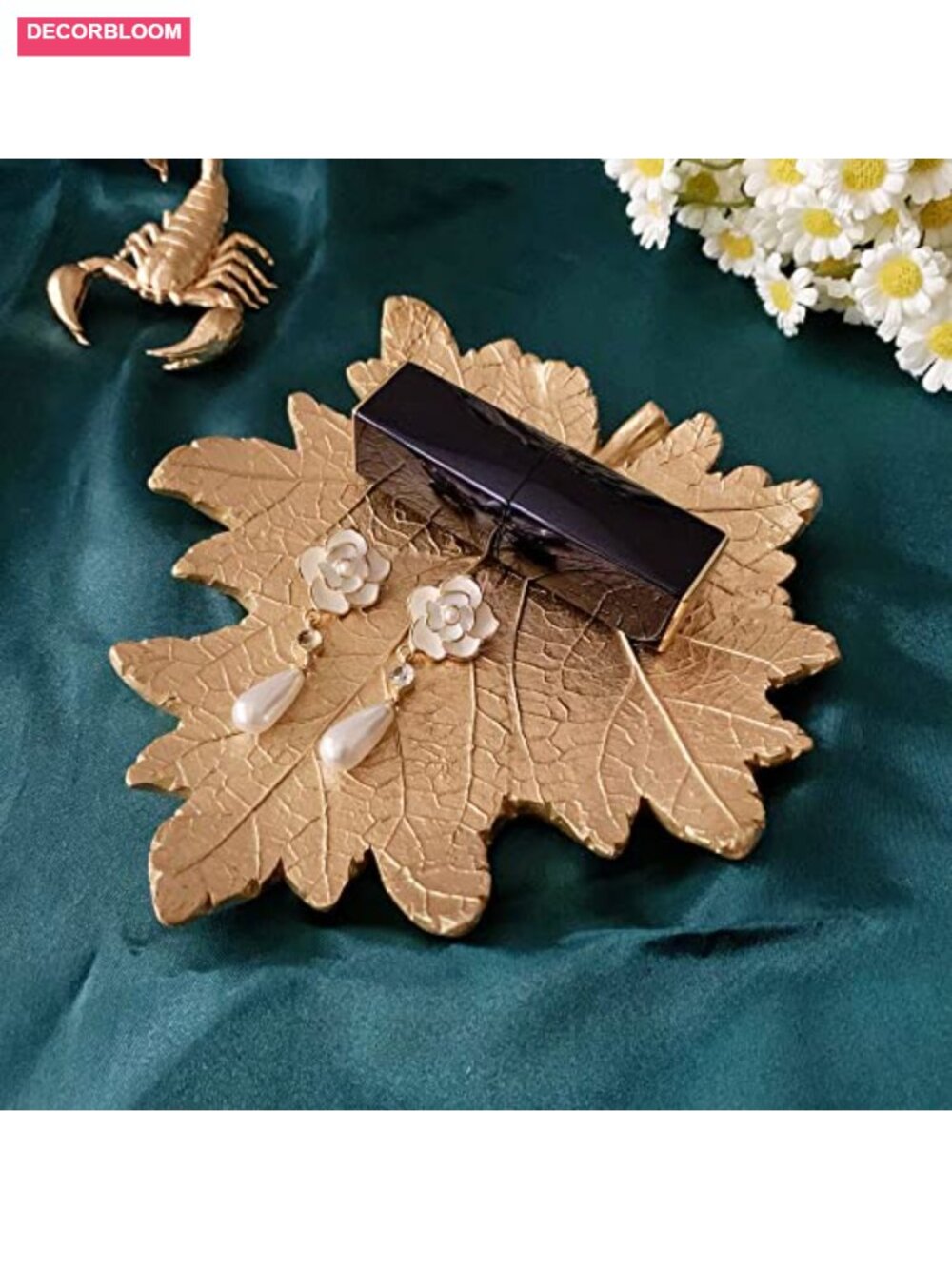 Resin Leaf Shaped Jewelry Dish Ring Holder Trinket Organizer Gift - Picture 4 of 6
